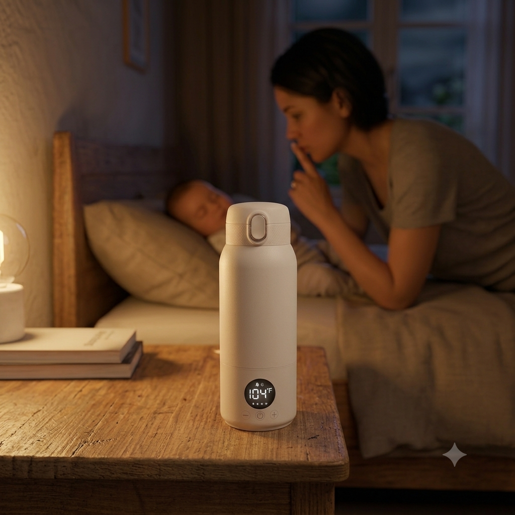 Portable Baby Bottle Warmer – Heats Milk in 2 Min, Smart LED | Veyro