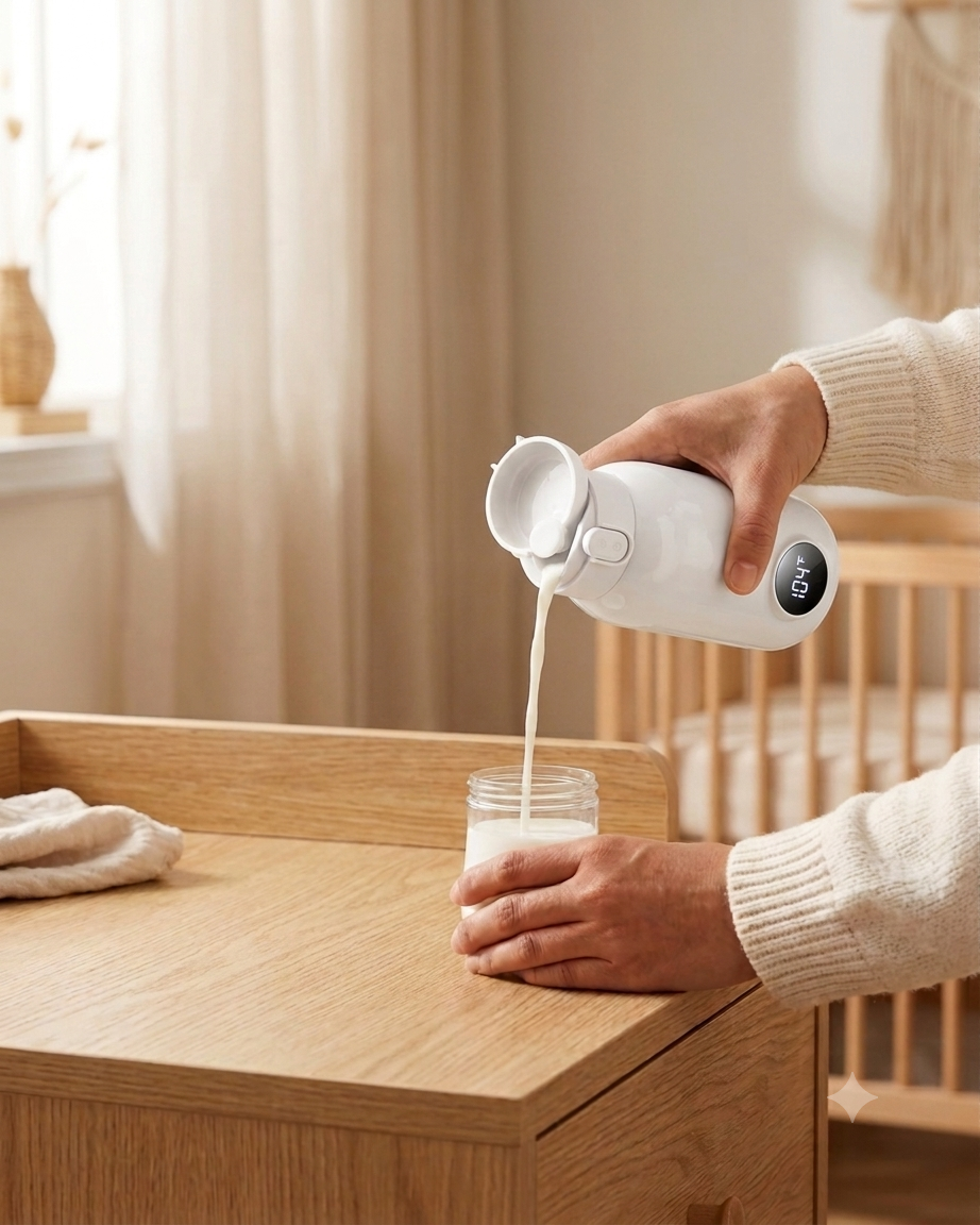 Portable Baby Bottle Warmer – Heats Milk in 2 Min, Smart LED | Veyro