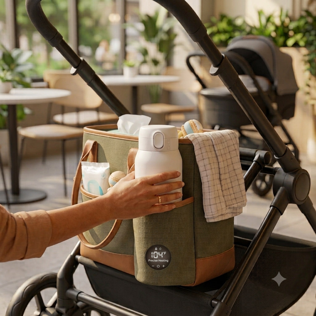 Portable Baby Bottle Warmer – Heats Milk in 2 Min, Smart LED | Veyro