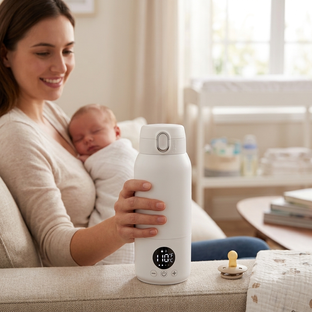 Portable Baby Bottle Warmer – Heats Milk in 2 Min, Smart LED | Veyro
